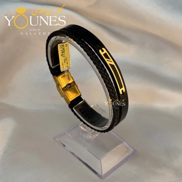 دستبند طلا چرم مردانه L185
